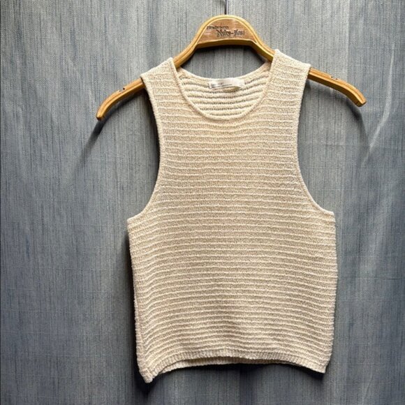🏴 OAK + FORT Cream Tank Top  crop style size medium - Picture 1 of 7